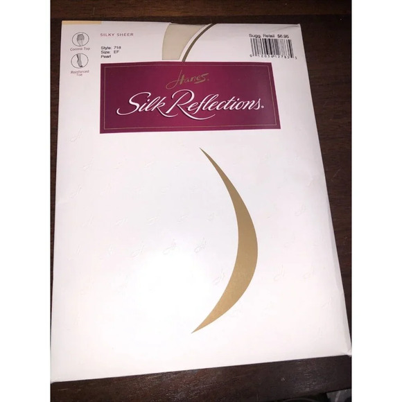 Hanes Silk Reflections Silky Sheer Pearl Control Top Panty Hose Size EF  718 - Picture 1 of 2